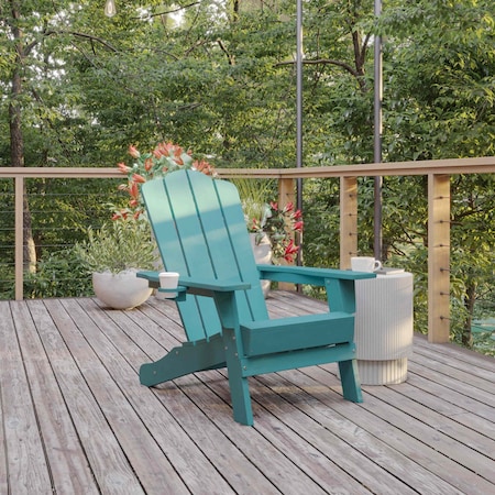 Flash Furniture Blue Adirondack Patio Chair with Cupholder LE-HMP-1044-10-BL-GG